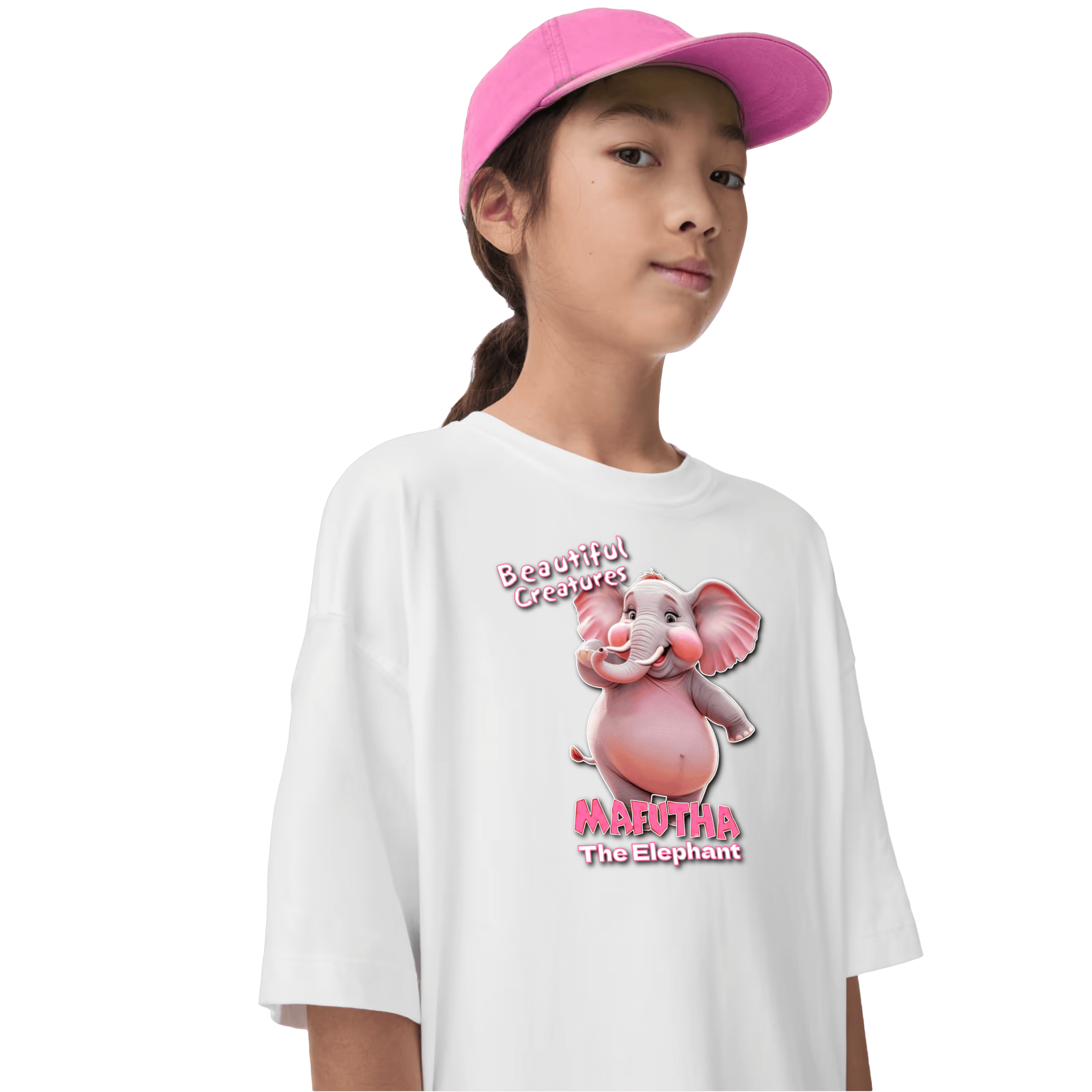 Child wearing a Mafutha the Elephant t-shirt